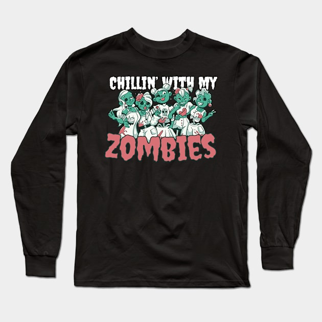 Zombie Squad Goals Long Sleeve T-Shirt by Life2LiveDesign